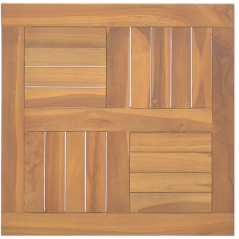 vidaXL Piano Tavolo Quadrato 50x50x2,5 cm in Legno Massello di Teak