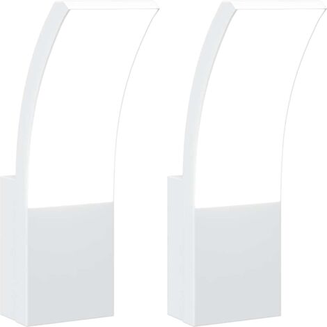 vidaXL Applique per Esterni con LED 2 pz Bianche Alluminio Pressofuso (1/5)