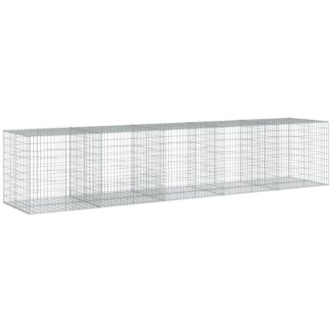 vidaXL Cesto Gabbione con Copertura 500x100x100 cm in Ferro Zincato (1/5)