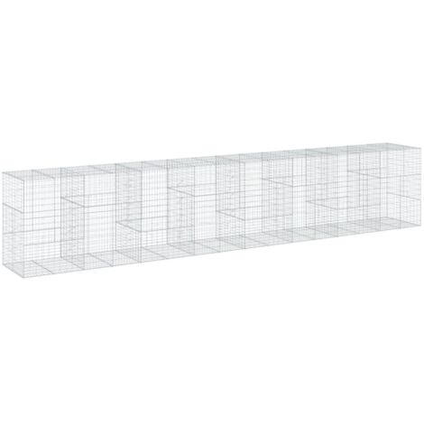 vidaXL Cesto Gabbione con Copertura 800x100x150 cm in Ferro Zincato