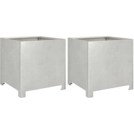 vidaXL Fioriere da Giardino 2 pz 40x40x40 cm in Acciaio Inox