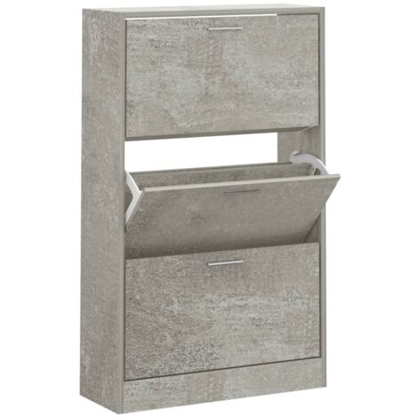 vidaXL Scarpiera Grigio Cemento 63x24x103 cm in Legno Multistrato