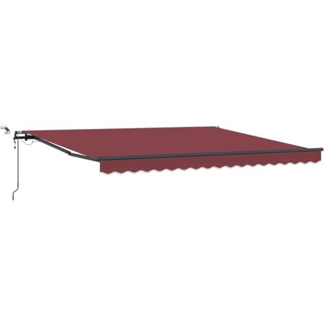 vidaXL Tenda da Sole Retrattile Automatica con LED Bordò 400x300 cm