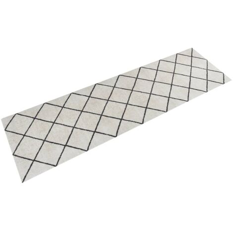 vidaXL Tappeto da Cucina Lavabile Quadri 45x150 cm Velluto
