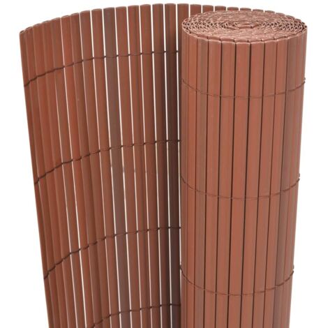 vidaXL Recinzione da Giardino a Doppio Lato in PVC 90x500 cm Marrone