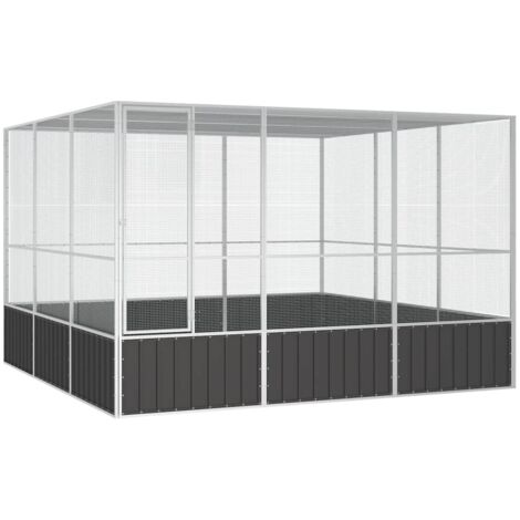 vidaXL Gabbia Uccelli Antracite 302,5x324,5x211,5 cm Acciaio Zincato