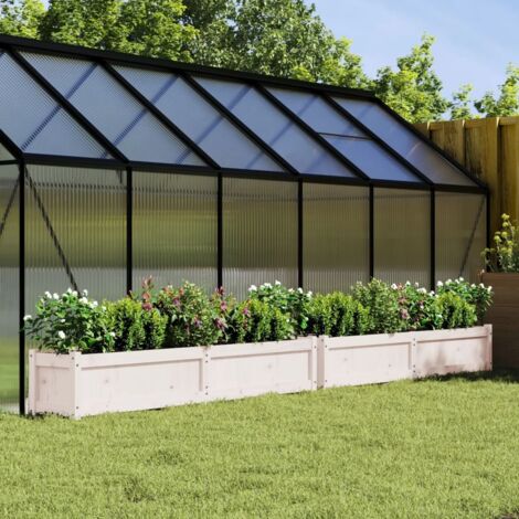 vidaXL Fioriere da Giardino 2 pz Bianche in Legno Massello di Pino (1/5)