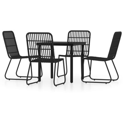 vidaXL Set da Pranzo da Giardino 5 pz Nero (1/5)