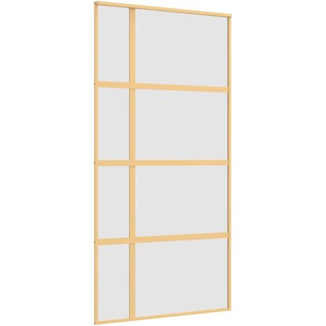 vidaXL Porta Scorrevole Oro 102,5x205 Vetro Smerigliato ESG Alluminio