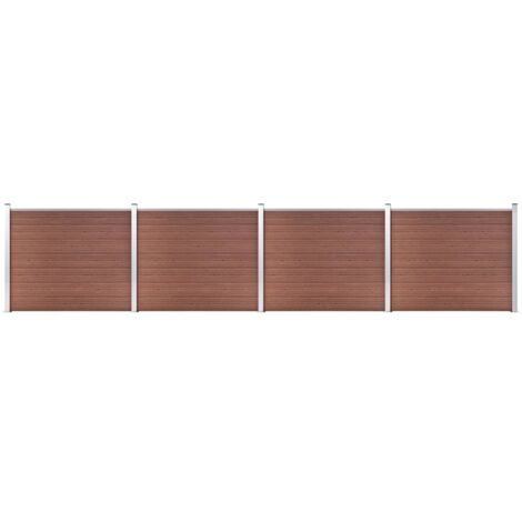 Set Pannelli di Recinzione in WPC 699x146 cm Marrone vidaXL