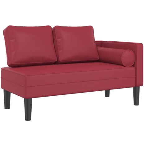 vidaXL Sdraio con Cuscini Rosso Vino in Similpelle
