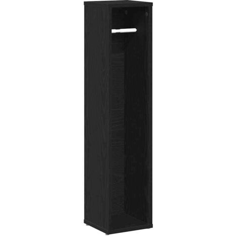 vidaXL Mobile da Bagno con Portarotolo Nero 20,5x20x90 cm
