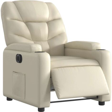 VidaXL Poltrona Reclinabile Elettrica Crema in Similpelle