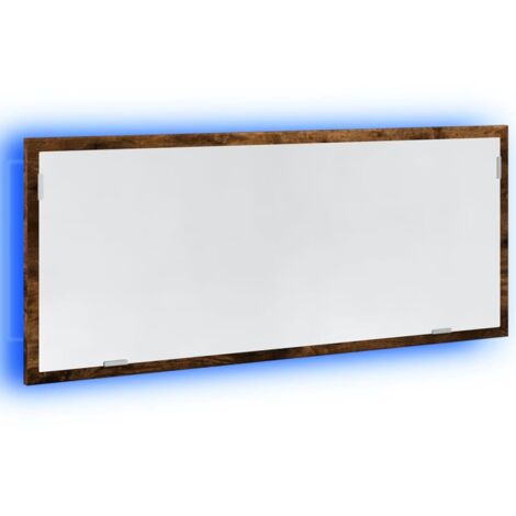 vidaXL Specchio Bagno LED Rovere Fumo 100x8,5x37cm Legno Multistrato