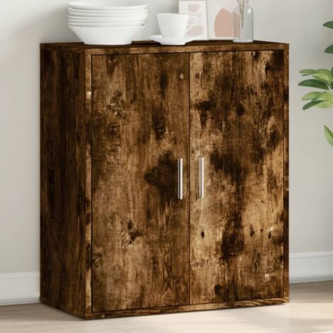 vidaXL Credenza Rovere Fumo 79x38x80 cm in Legno Multistrato