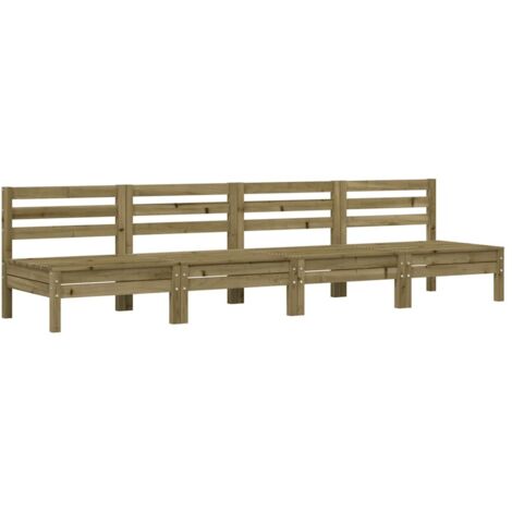 vidaXL Divani Senza Braccioli da Giardino 4pz Legno di Pino Impregnato