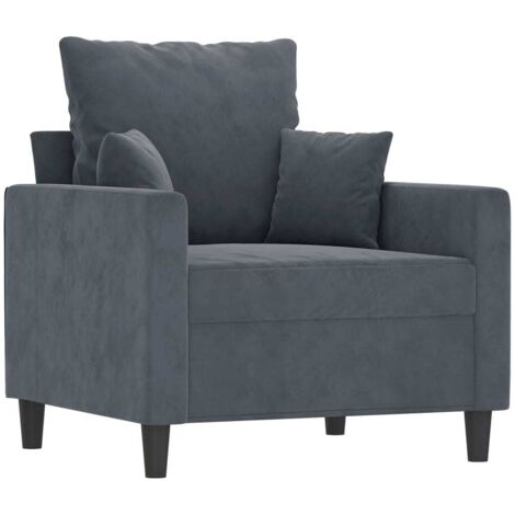 vidaXL Poltrona Grigio Scuro 60 cm Velluto