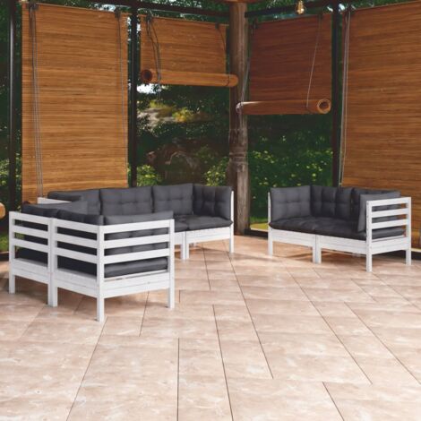 vidaXL Set Salotto da Giardino 7pz con Cuscini Legno Massello di Pino (1/5)