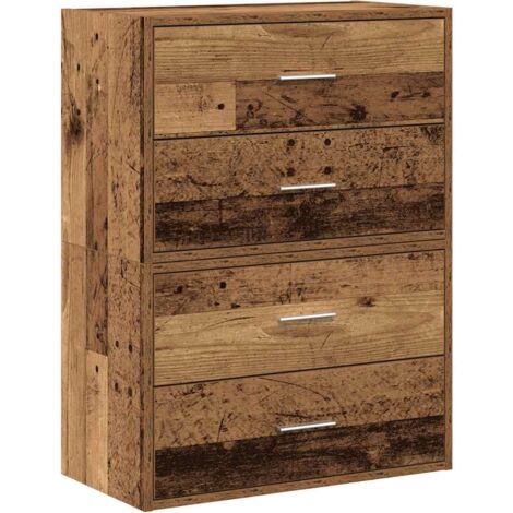 vidaXL Armadi con 2 Cassetti 2 pz Legno Antico 60x31x40 cm Truciolato