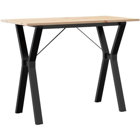 vidaXL Tavolo da Pranzo Telaio a Y 100x50x75 cm Legno Pino e Acciaio (1/5)