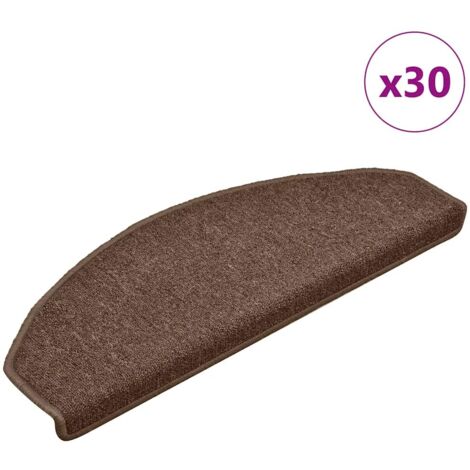 vidaXL Tappetini per scale 30 pz 65x24x4 cm Marrone Semicircolari Grandi