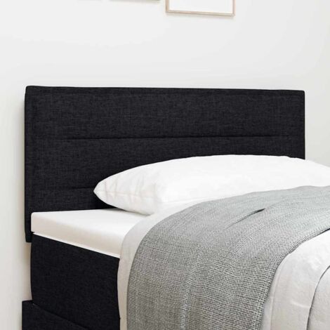 vidaXL Testiera con testiera Nero 90 cm Tessuto (1/5)