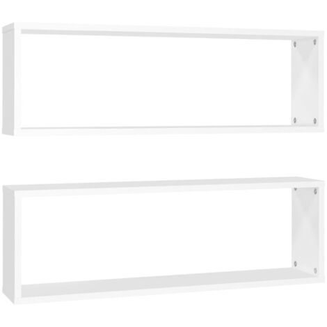 vidaXL Mensole Parete a Cubo 2pz Bianco 80x15x26,5cm Legno Multistrato