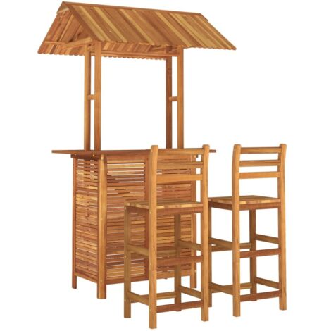 Set da Bar per Giardino 3 pz in Legno Massello di Acacia vidaXL