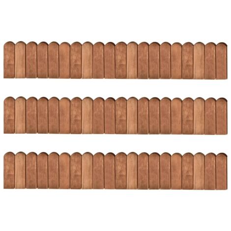 vidaXL Rotoli di Bordura 3 pz 120 cm in Legno di Pino Impregnato