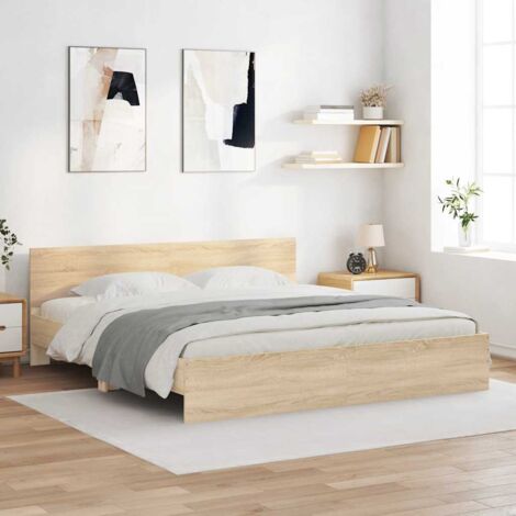 vidaXL Giroletto con Testiera Rovere Sonoma 180x200 cm