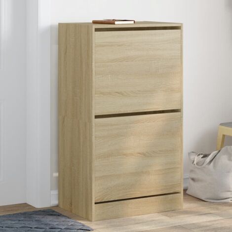 Scarpiera 2 Cassetti Ribaltabili Rovere Sonoma 60x42x108 cm vidaXL