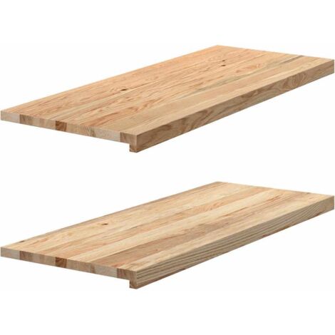 vidaXL Davanzali 2 pz Non Trattati 100x40x2cm Legno Massello di Rovere