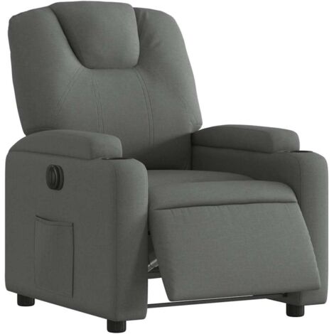 vidaXL Poltrona Elettrica Reclinabile Grigio Scuro in Tessuto