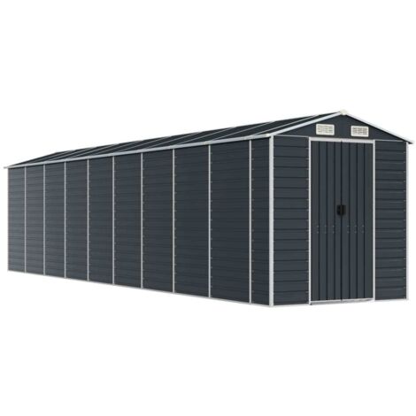 vidaXL Capanno da Giardino Antracite 191x810x198 cm in Acciaio Zincato
