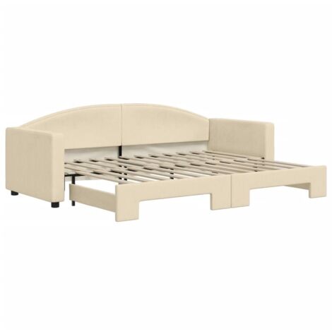 vidaXL Divano Letto con Letto Estraibile Crema 80x200 cm Tessuto