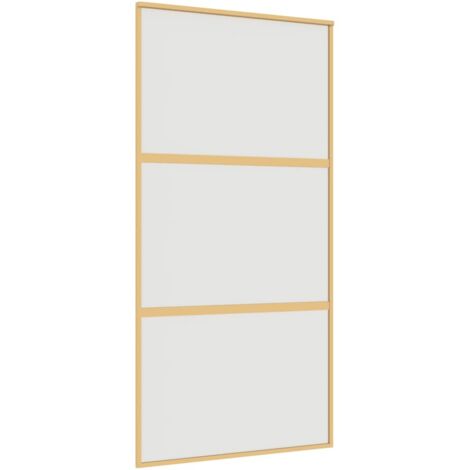 vidaXL Porta Scorrevole Oro 102,5x205 Vetro Smerigliato ESG Alluminio
