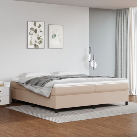vidaXL Struttura Letto a Rete a Molle Cappuccino 200x200 cm in Similpelle