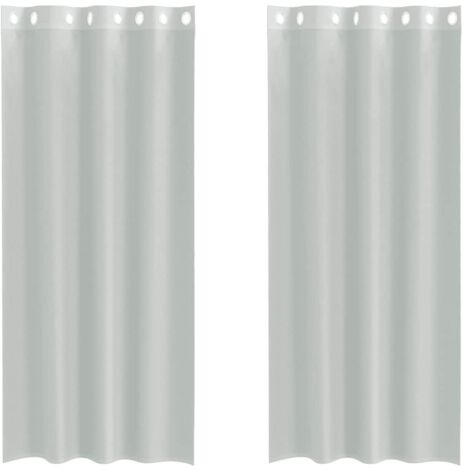 vidaXL Tende in Voile con Occhielli 2 pz Grigio Chiaro 140x225 cm