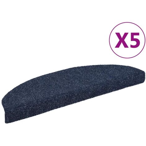 vidaXL Tappetini per scale autoadesivi 5 pz 65x21x4 cm blu semicircolari grandi