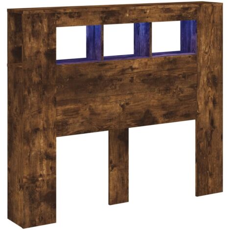 vidaXL Testiera LED Rovere Fumo 120x18,5x103,5 cm Legno Multistrato