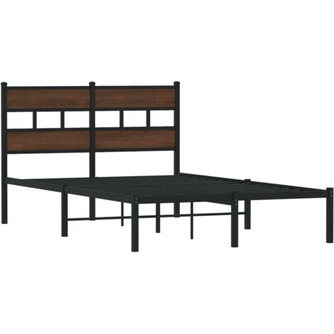 vidaXL Giroletto senza Materasso con Testiera Rovere Marrone 120x190cm (1/5)
