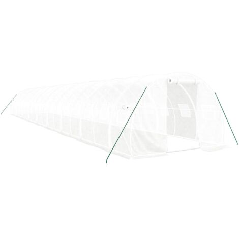 vidaXL Serra con Telaio in Acciaio Bianco 54 m² 18x3x2 m