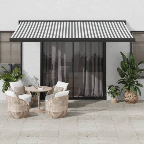 vidaXL Tenda Retrattile Antracite e Bianca 4x3 m Tessuto e Alluminio (1/5)