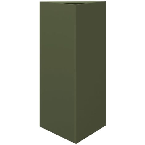 vidaXL Fioriera Verde Oliva Triangolare 40x34,5x70 cm in Acciaio