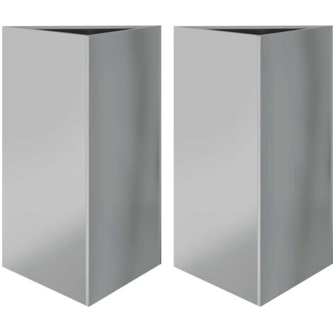vidaXL Fioriere 2 pz Triangolari 50x43x75 cm in Acciaio Zincato
