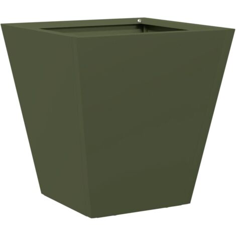 vidaXL Fioriera da Giardino Verde Oliva 30x30x30 cm in Acciaio