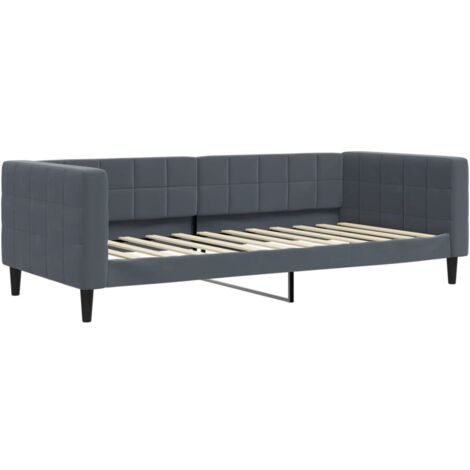 vidaXL Letto da Giorno Grigio Scuro 100x200 cm in Velluto (1/5)