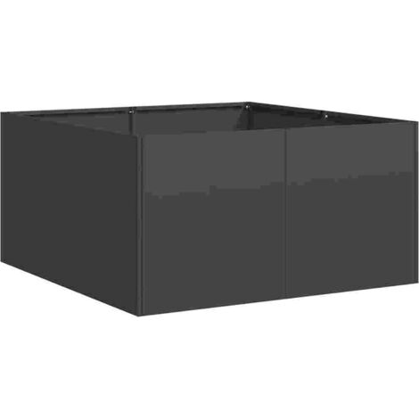 vidaXL Fioriera Nera 80x80x40 cm in Acciaio Laminato a Freddo