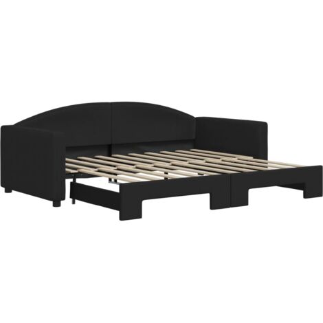 vidaXL Divano Letto con Letto Estraibile Nero 90x190 cm in Tessuto