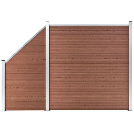 vidaXL Pannelli Recinzione 1 Quadrato 1 Inclinato 273x186 cm Marrone